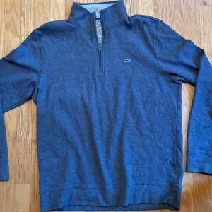 Vineyard Vines Blue Quarter-Zip Sweater with Logo
